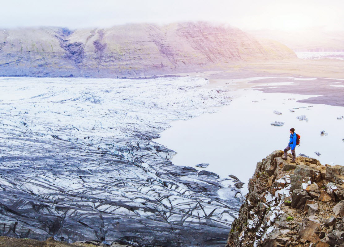 The view over a glacier in Skaftafell National Park