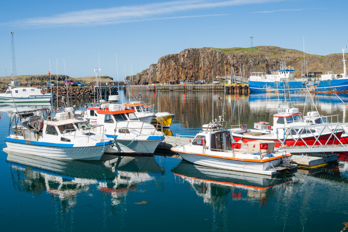 Boats at the Stykkisholmur Harbor