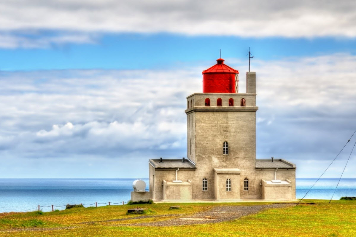 The lighthouse at Dyrholey in South Iceland