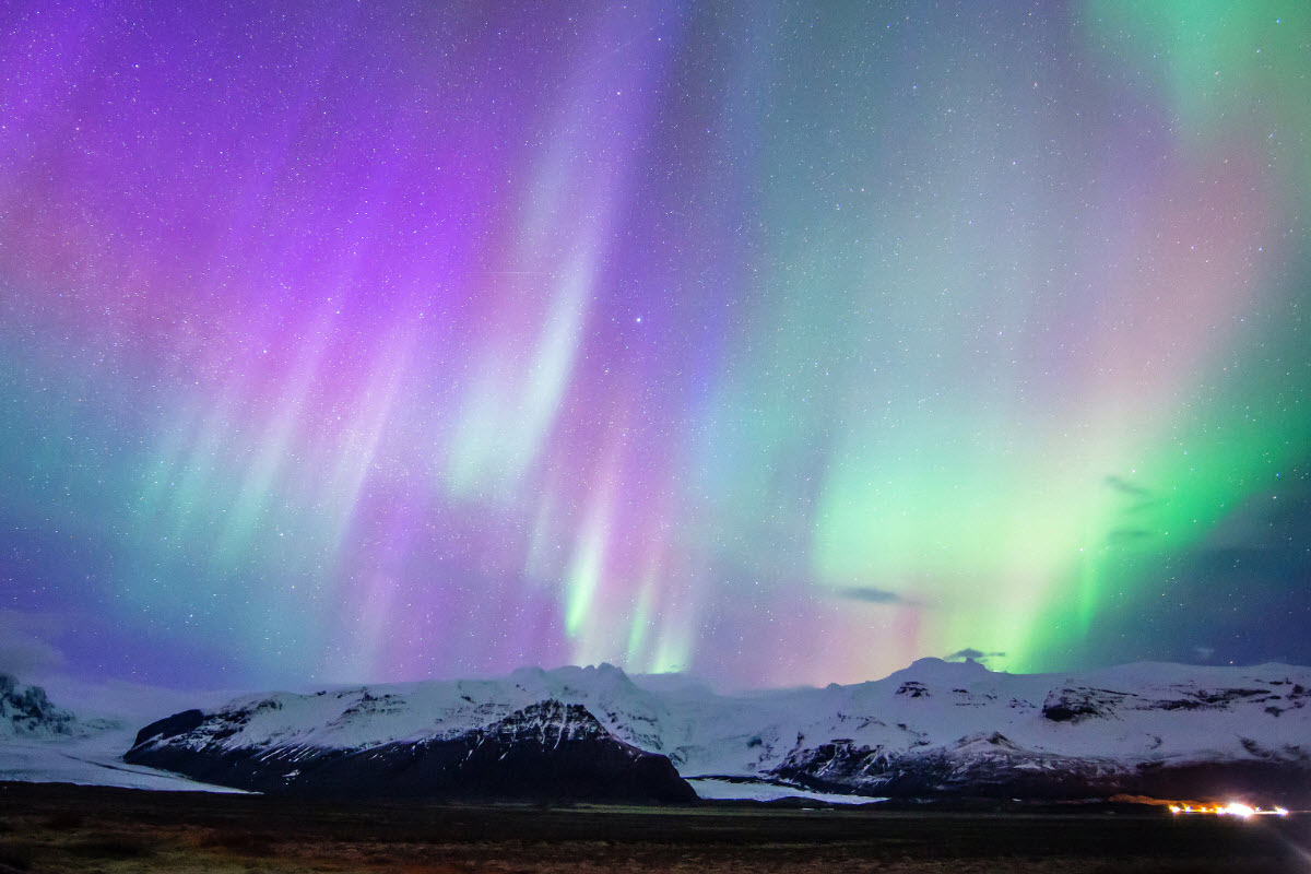 The Northern Lights in Skaftafell National Park