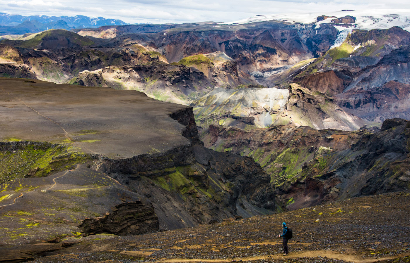 Looking over Thorsmork Valley in the highlands of Iceland