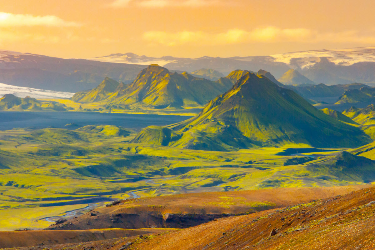 Sunset on the Laugavegur trail at Alftavatn Lake