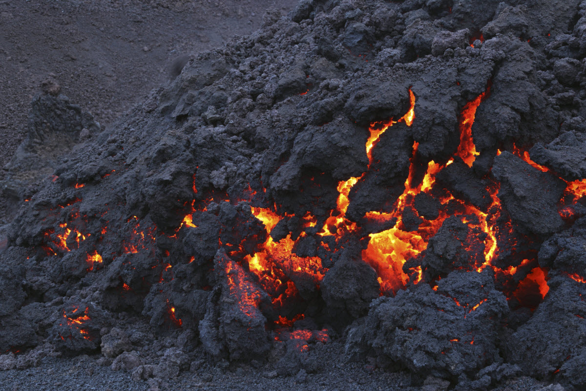 Volcanic lava at the Fimmvorduhals from the eruption in 2010