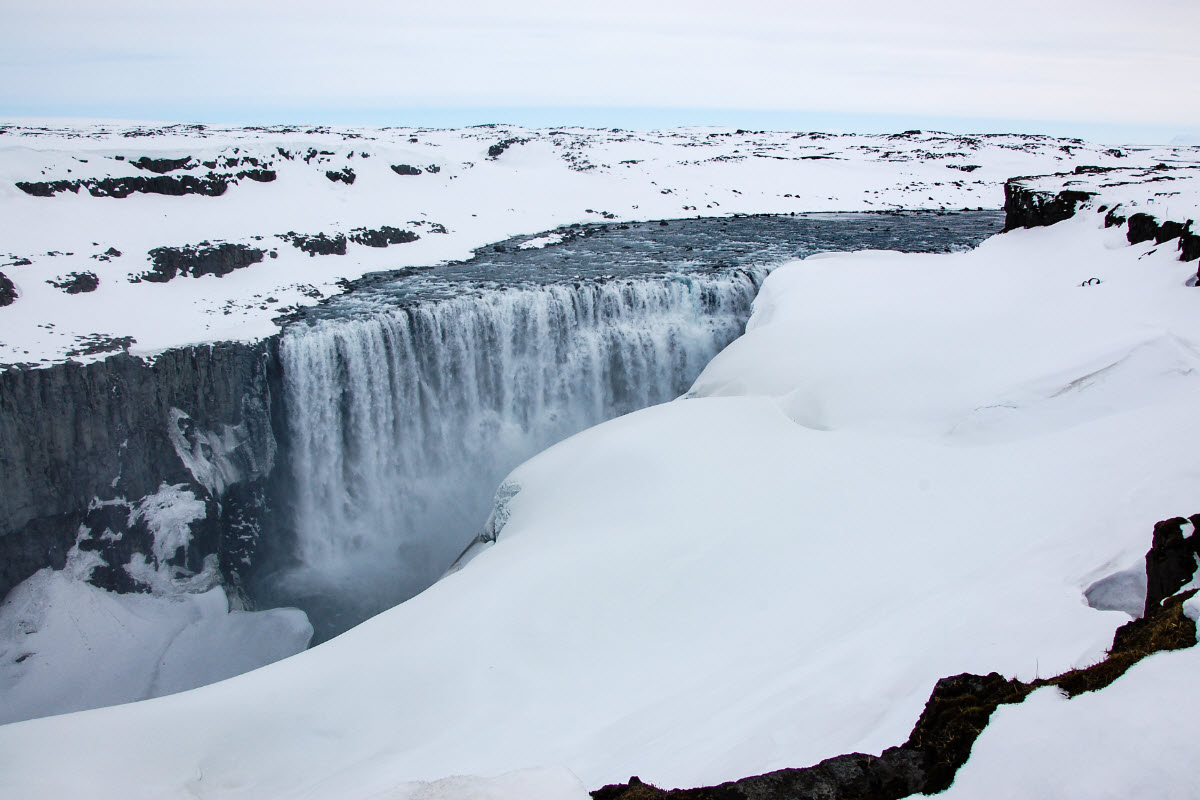 Dettifoss during winter in Iceland