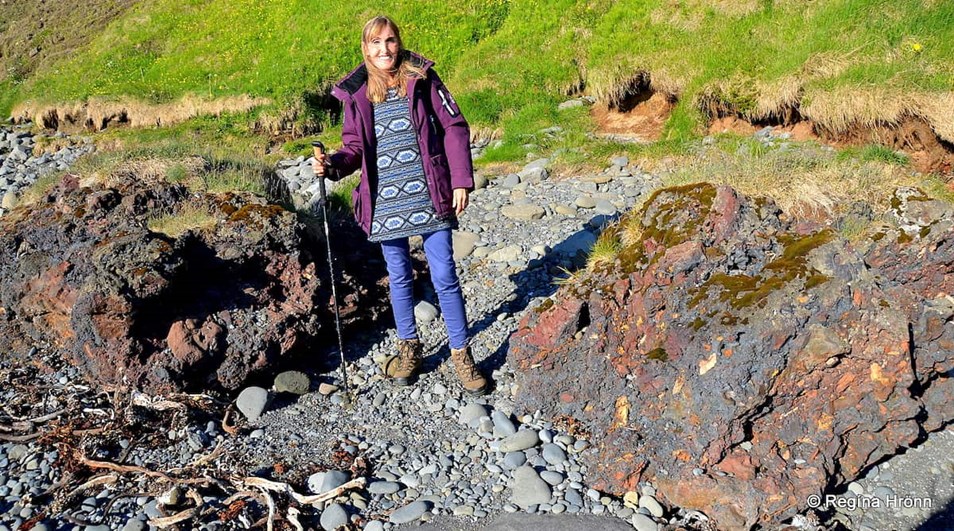 Woman on a rocky beach