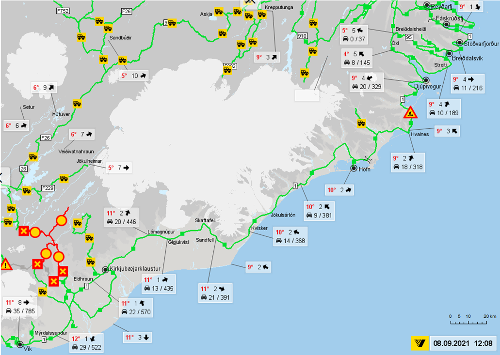 Map of road closures